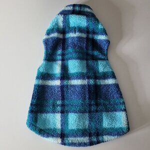 Fleece Fluffy Dog Coat Jacket Sweater Large Tiny Collar Blue Soft Little Puppy